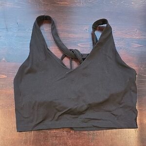 Aerie Black Cross-Back Sports Bra Real Me Recharge Least Support